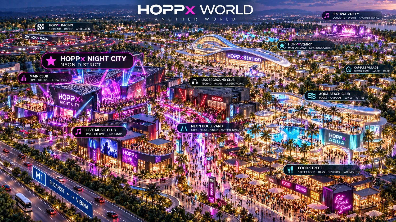 Night City — concept visual, illustrative only