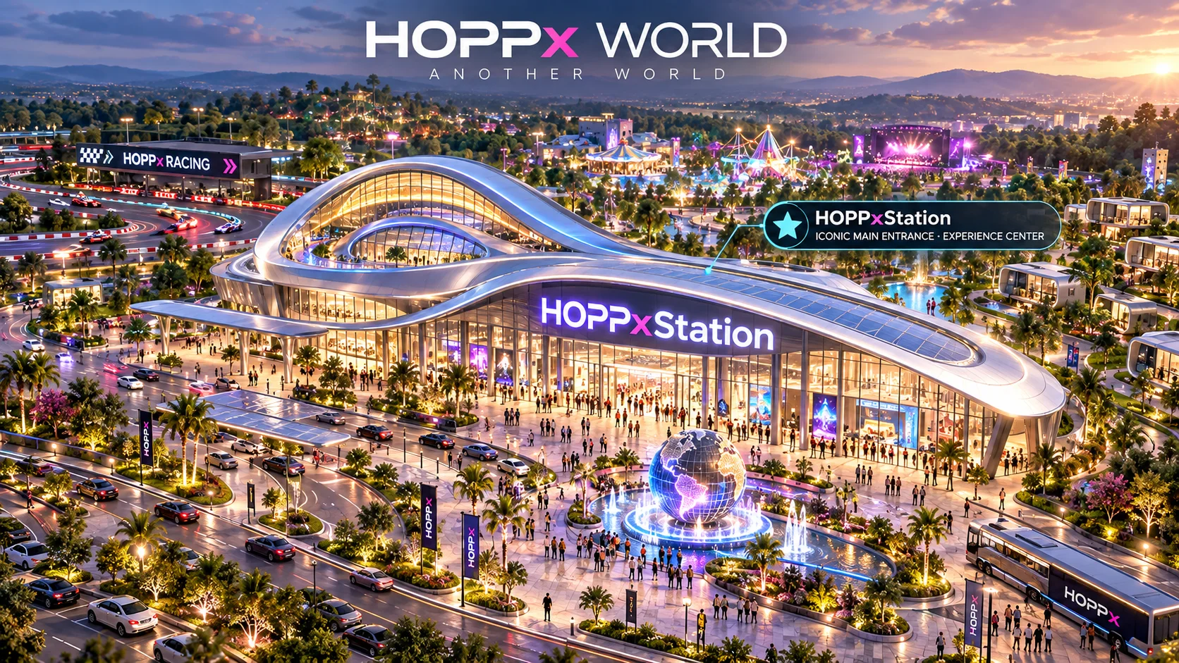 HOPPxStation — concept visual, illustrative only